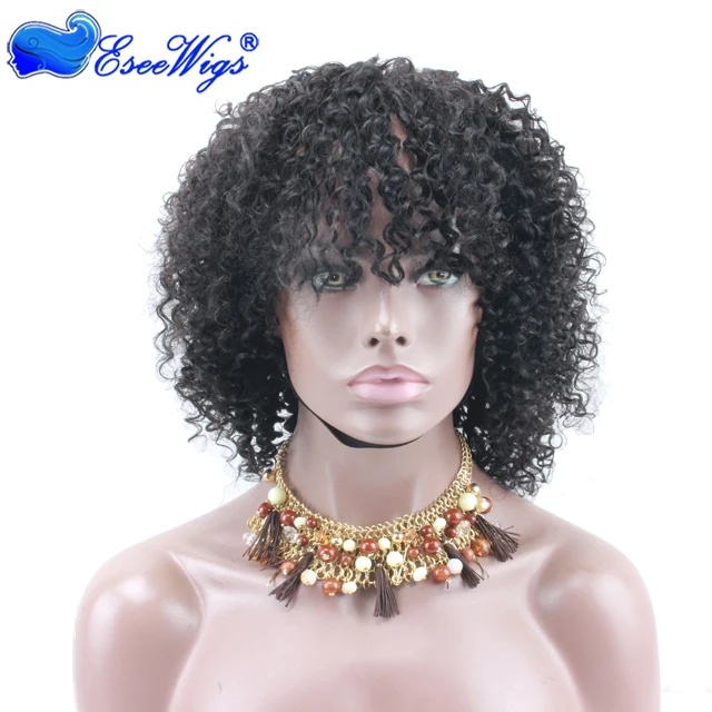cheap lace front medical curly human remy hair wigs with bangs