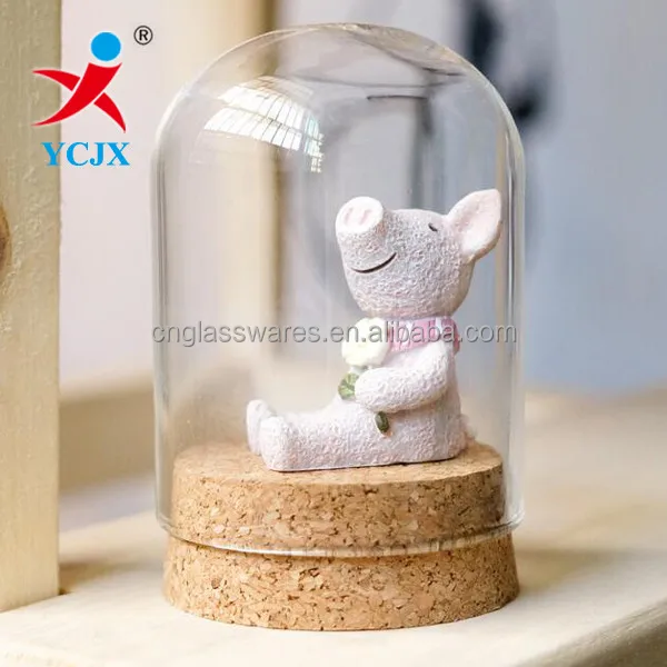 Sale Small Size Glass Dome Cover with Cork Lids