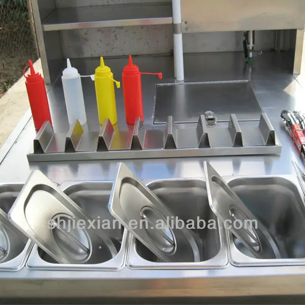 JX-HS120D Professional Commercial Outdoor Mobile Gas Steamer Hot Dog Cart