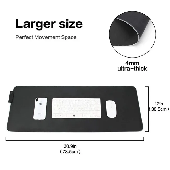 Quanbao large gaming the new design mouse pad high quality custom logo cool led light RGB mouse pad