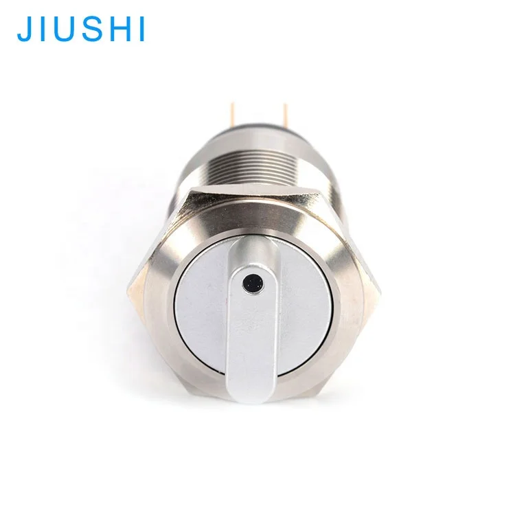 A19-22X3D 19mm anti-vandal waterproof selector switch metal 8 pin 3 position with LED light 12v 24v red green 2NO 2NC