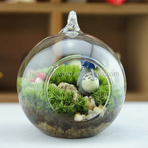 (8 см) с плоским дном висят стеклянные шарики орнамент суккулент Террариум, украшение для дома, подарок
