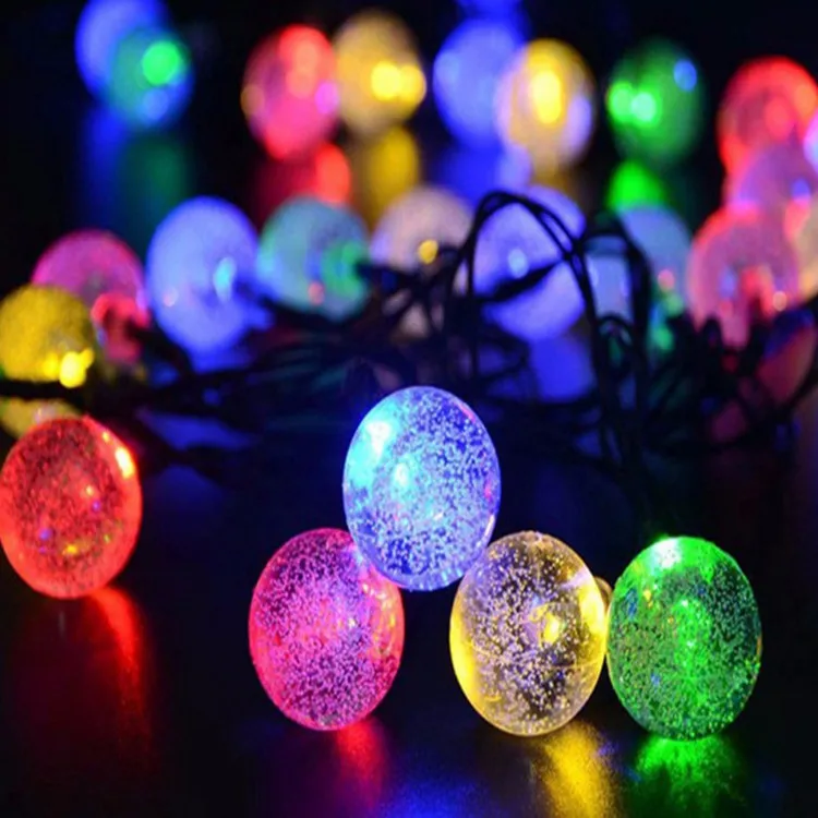 outdoor waterproof led 20ft 30 Crystal Balls Solar Globe LED Fairy String Light solar garden lights