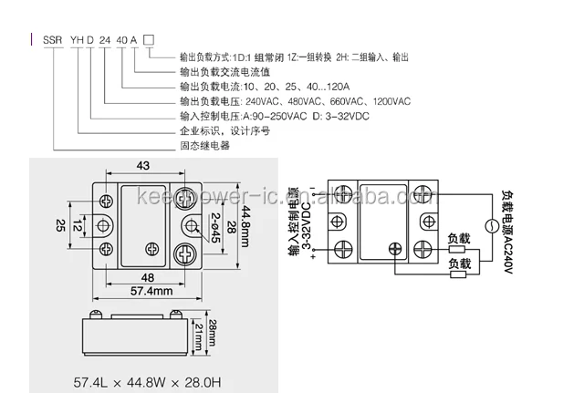Single phase 1 group conversion type solid state relay YHD2410A-1Z Normally open normally closed type