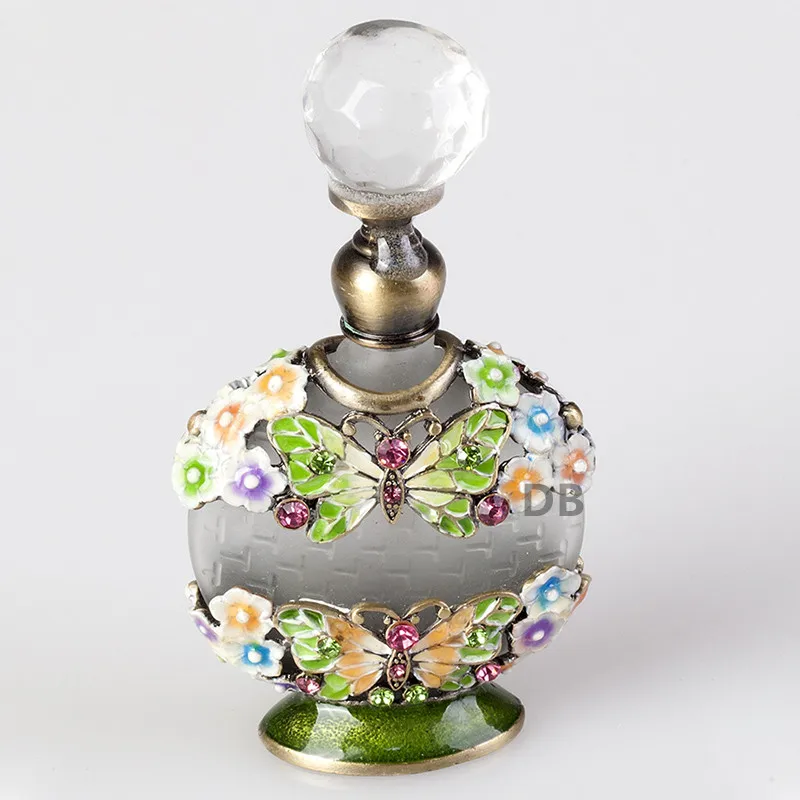 8ml Butterfly Perfume Bottle Empty Glass and Metal Perfume Essential 0il Refillable Bottle #59674&59676