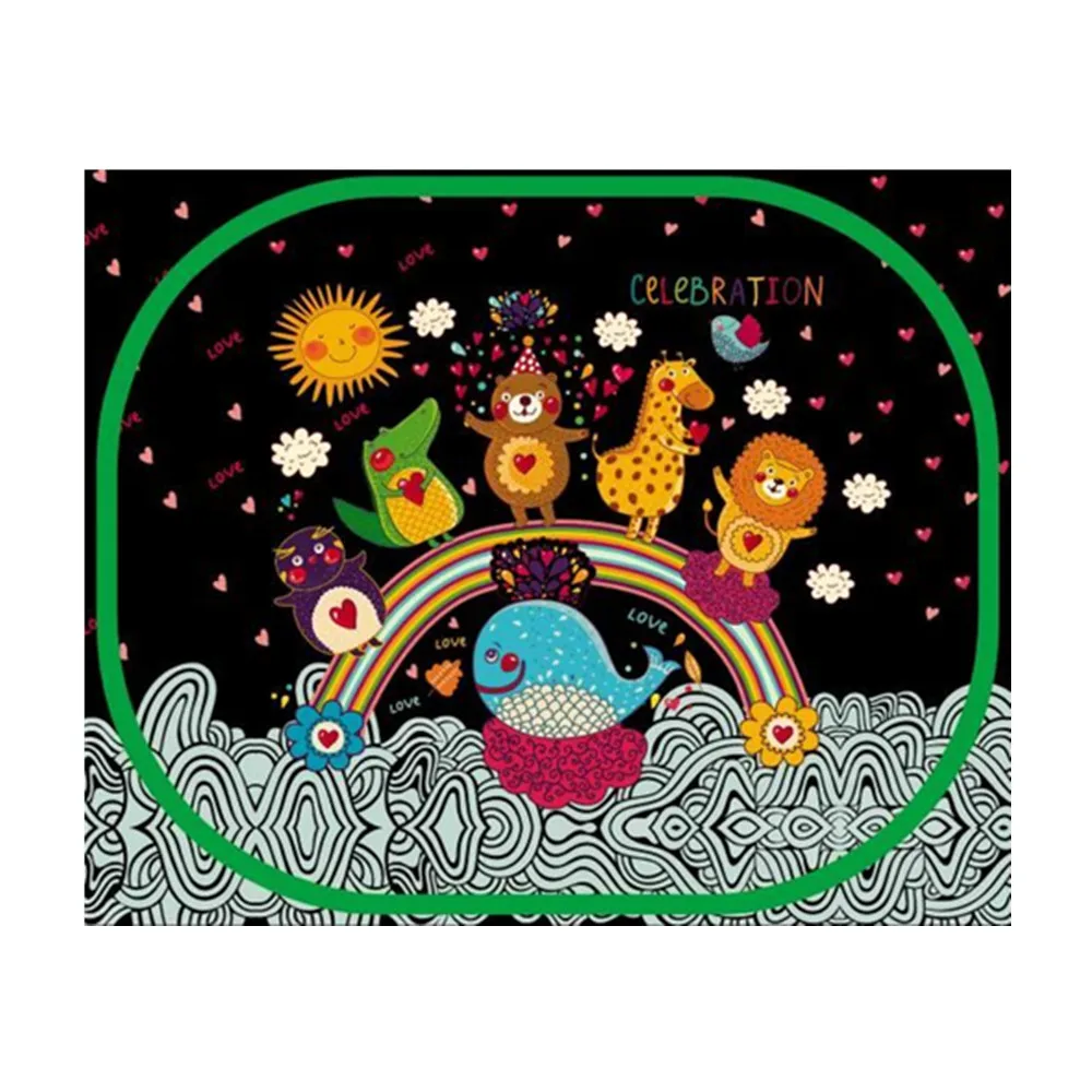 UV Protection Baby Car Sun Shade   Self-Adhesive Sun Shades for Children with Cute Animal Designs