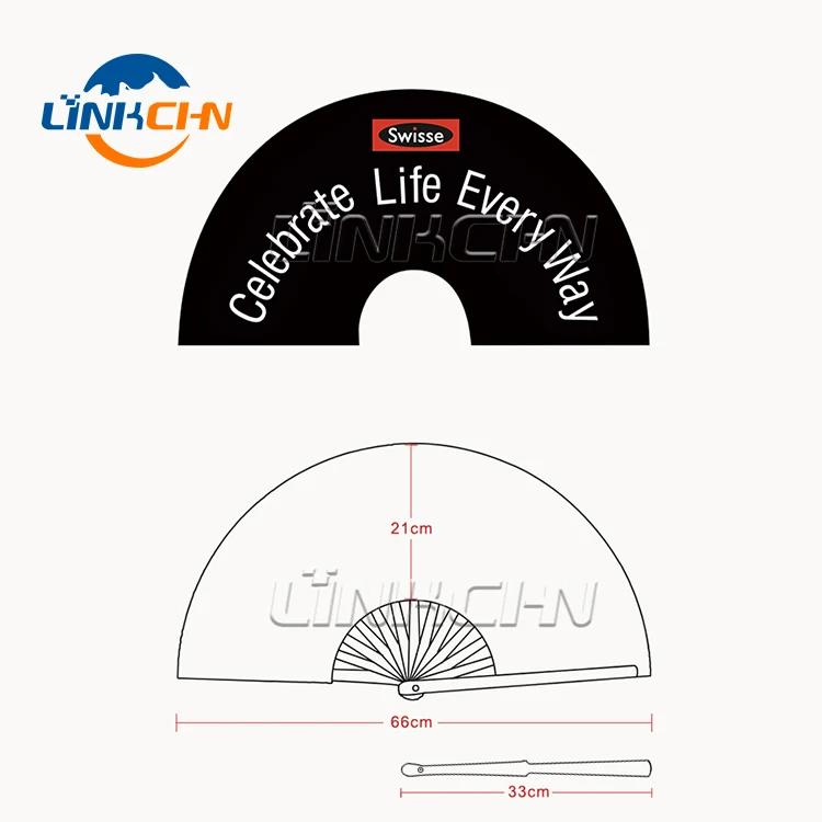 high quality custom large size kung fu hand fan for events