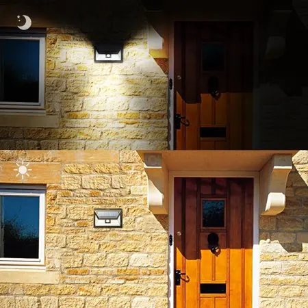 Outdoor waterproof security solar lights solar wall led light battery powered 24 led PIR solar motion sensor light