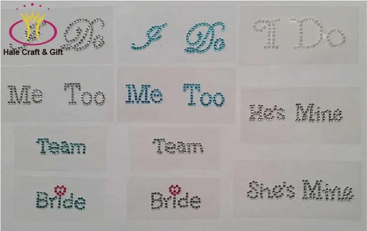 Self Adhesive Rhinestone I Do Stickers For Wedding Shoes