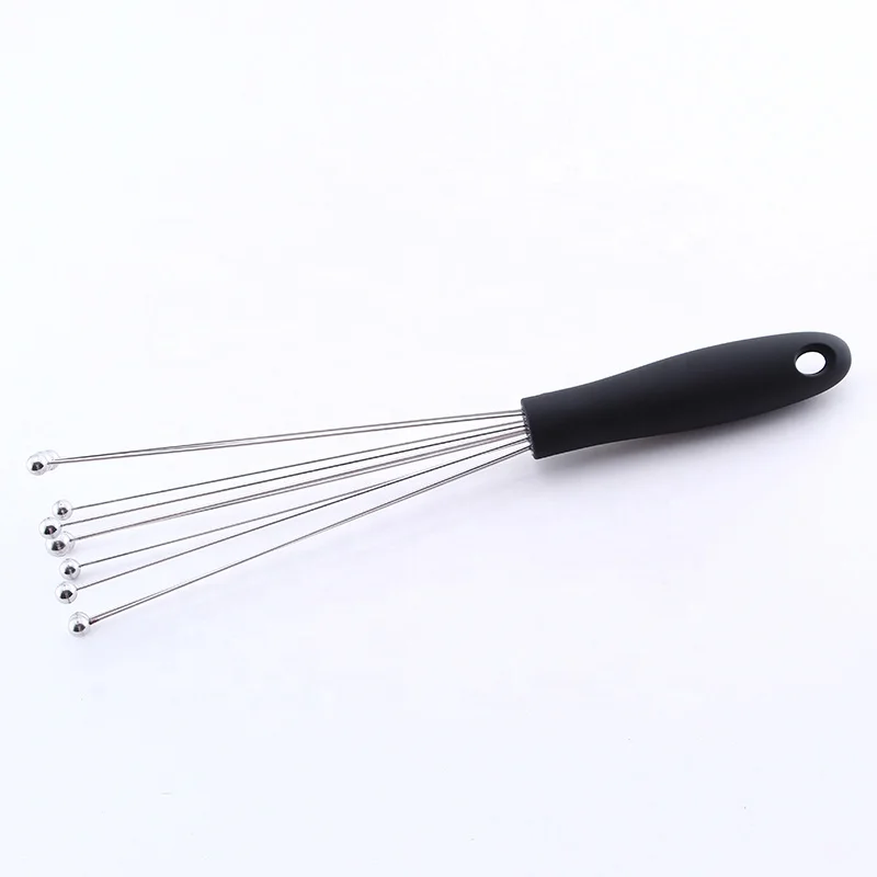 Stainless steel egg mixer milk shake mixers with steel ball on wires milk coffee foam frother