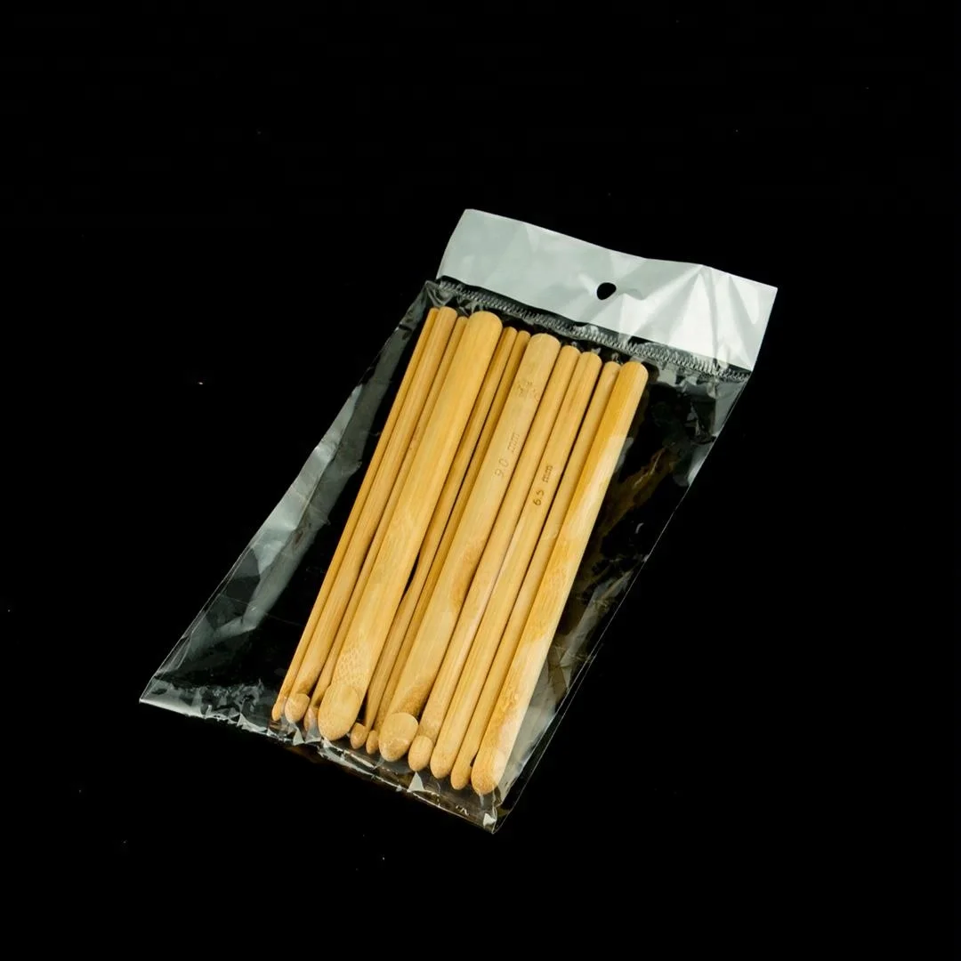 CH001 11sizes 15cm Natural color Bamboo Crochet Hooks