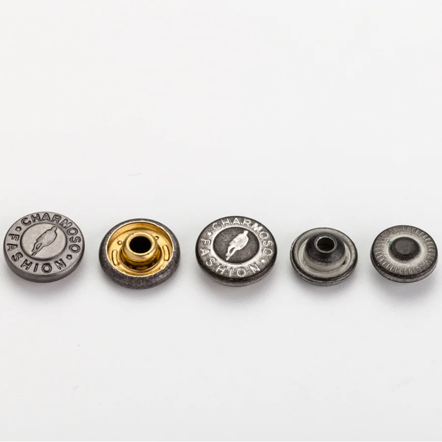 Factory price custom logo brass metal rivet button for clothing