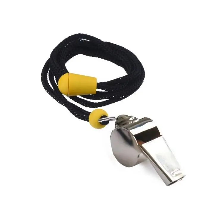 Stainless Metal Whistle Referee Coaches Whistles With Adjustable & Removable Lanyard