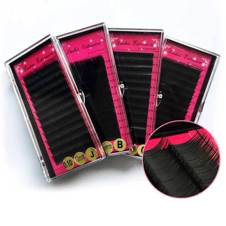 2018 New Soft OEM Provide Custom Packing 3D Silk Lashes Faux Mink Lashes Synthetic Hair Individual Eyelash Extension