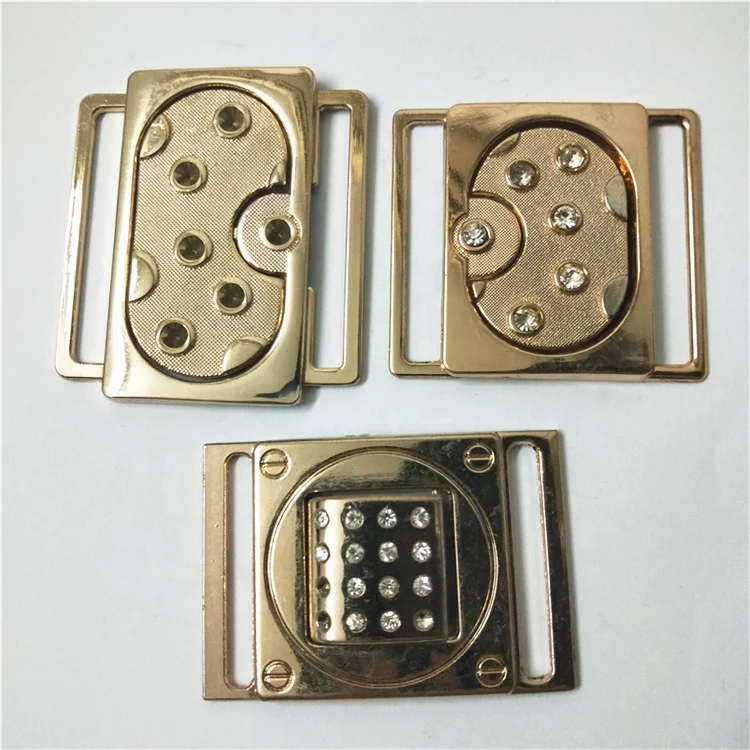 Ffower shape Openable Spray paint metal belt buckle Two parts joint clasp interlocking buckle