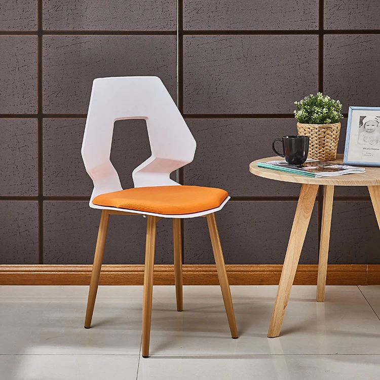 Chinese fashion pp backrest fabric seat colorful plastic restaurant dining chair