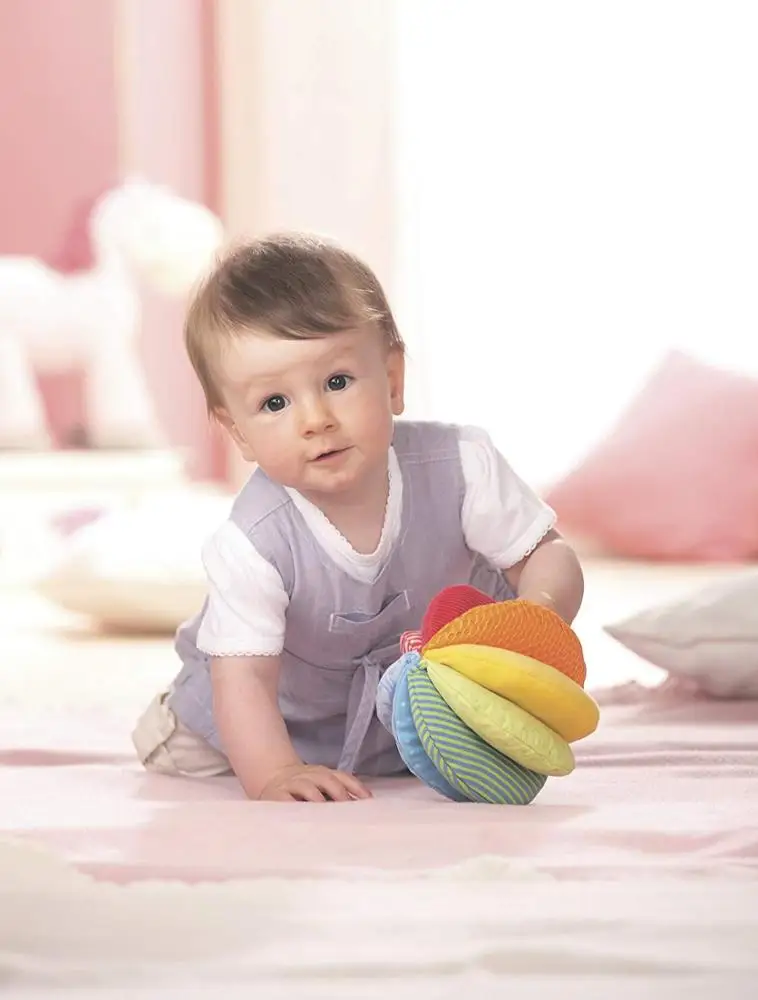 
Customized Machine Washable Baby Rainbow Fabric Ball 