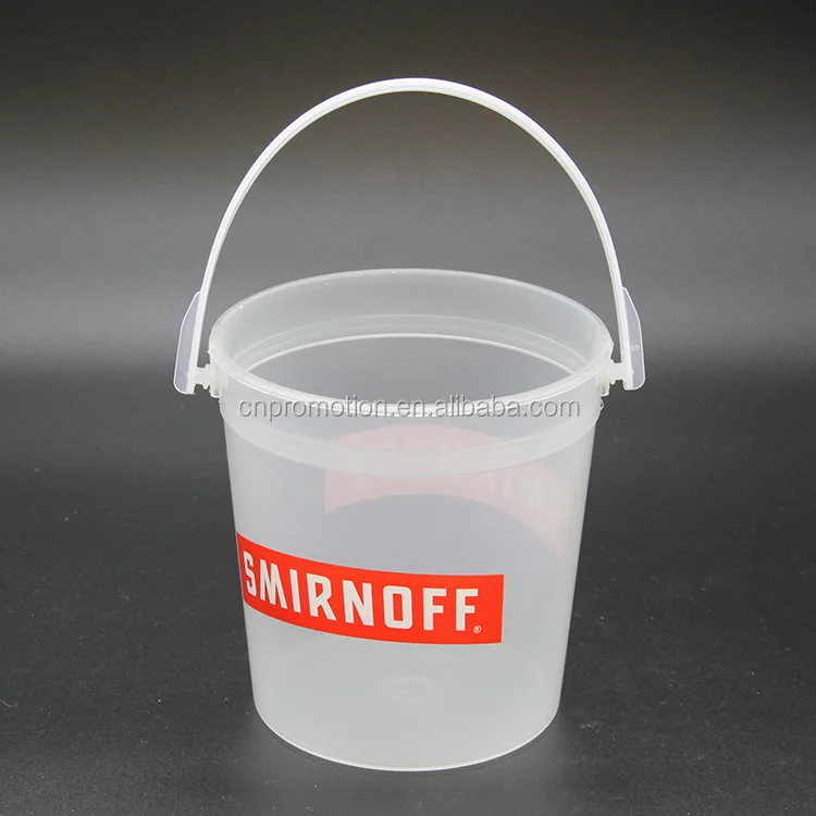 Custom logo Plastic Cocktail Pails Ideas 32oz Reusable Punch Bowls Ice Smoothie Bucket for Drinks