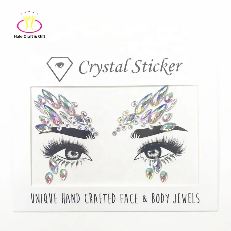 Best Design Hot Cheap Rhinestone Crystal Eyeliner Sticker For Face