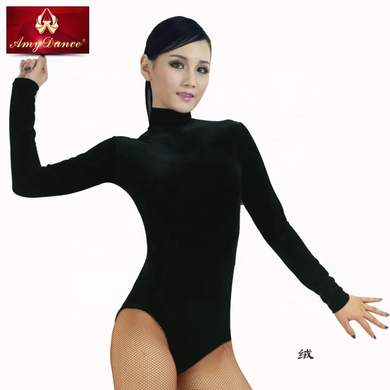 
Autumn winter long sleeve high collar women gymnastics leotard tops 