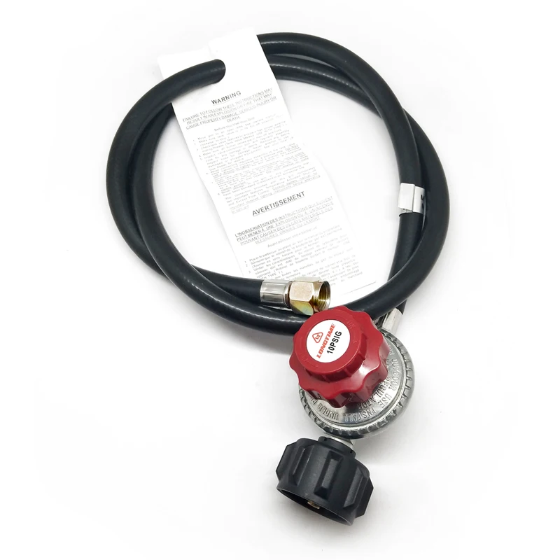 
LONGTIME 0-10 PSI 4 Feet Hose Propane Gas Camper Regulator with 3/8