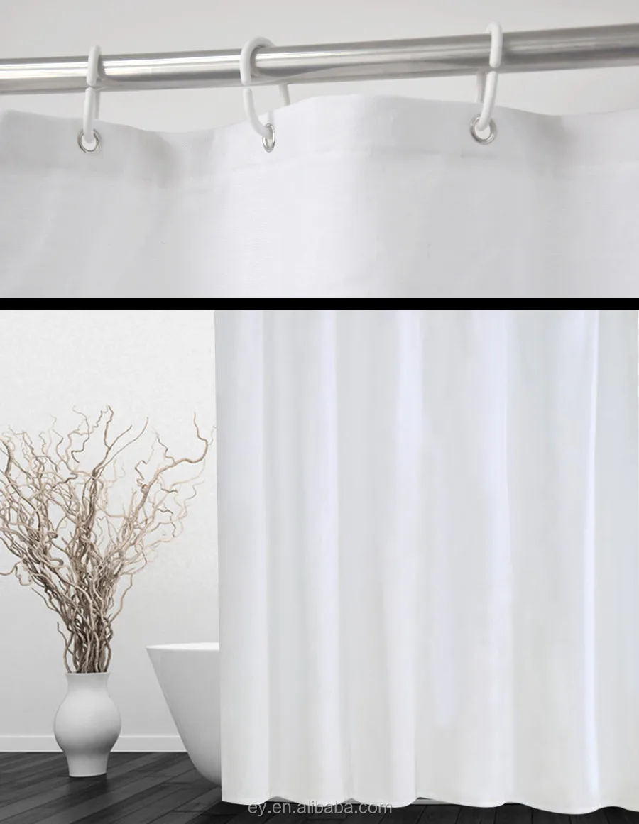 
Luxury Heavy Duty 100% Cotton Water Repellent Plain White Shower Curtain 