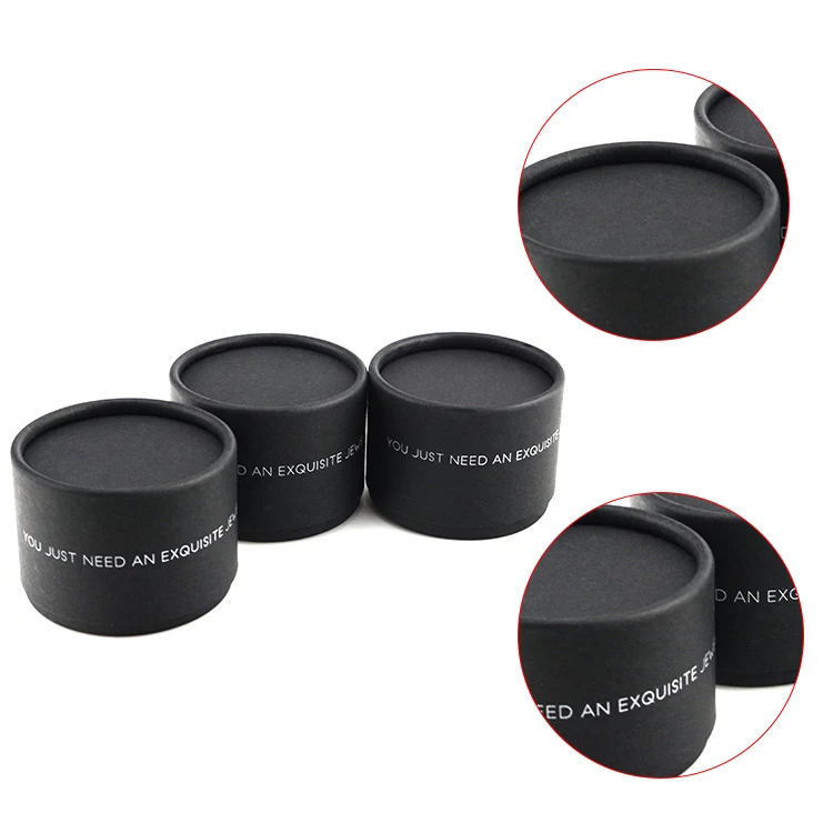 2017 Hot sale black round paper boxes cardboard cylinder box with lids