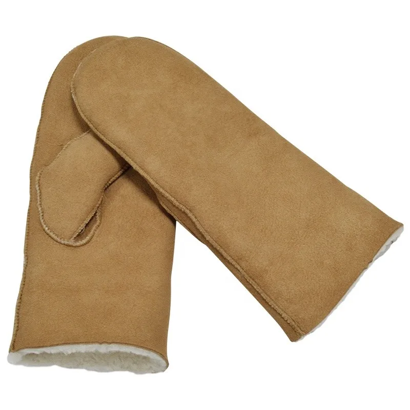 
Cheap price Winter warm genuine sheepskin fur leather women patterned mittens gloves 
