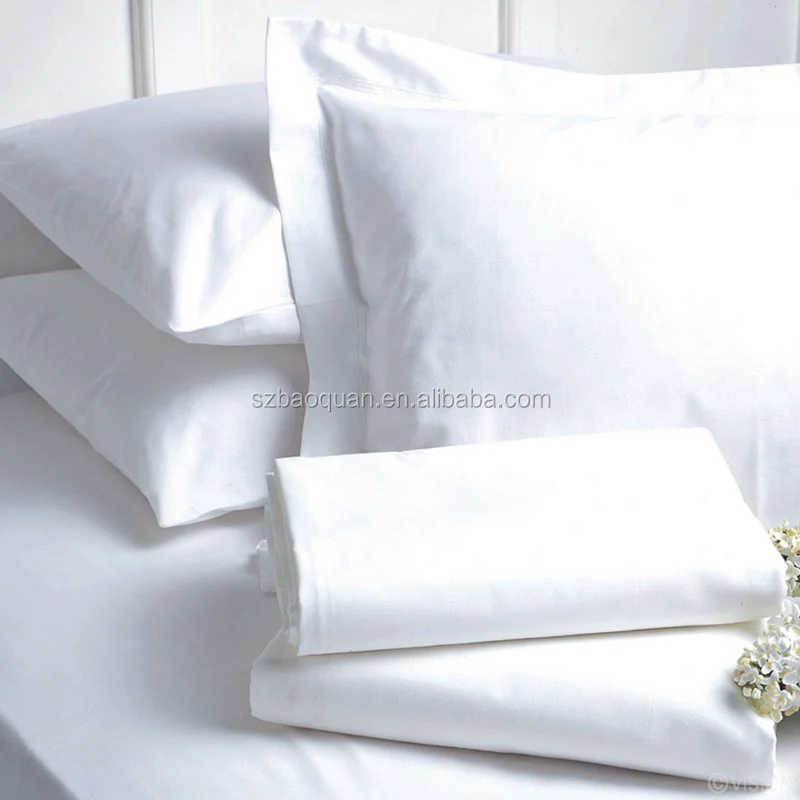 3-5 star 100% plain cotton sateen bed sheet, hotel linen, duvet cover