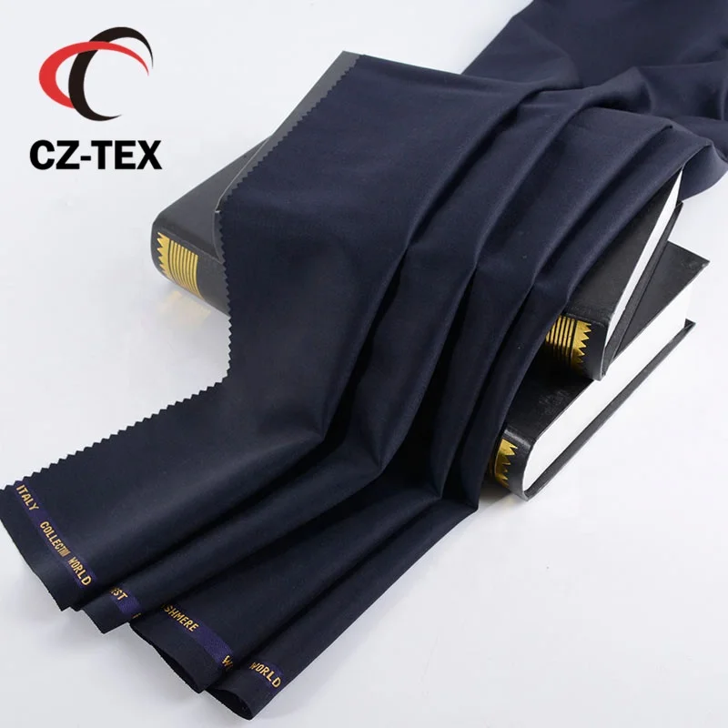 
luxury suiting fabric pure wool navy shade 