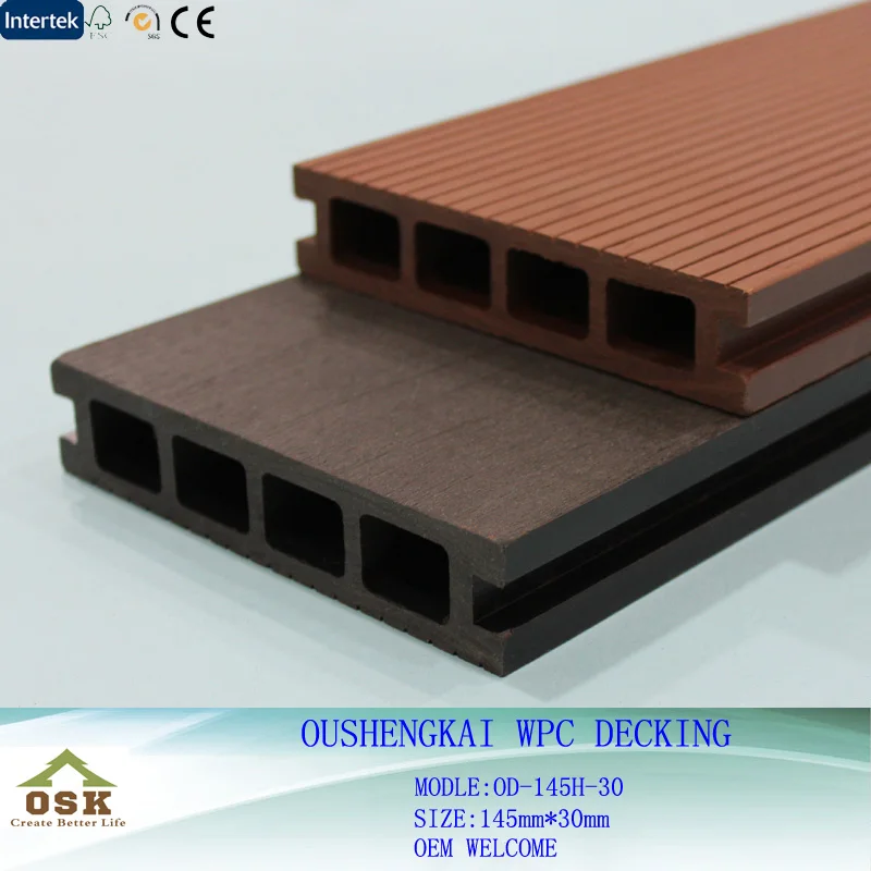 Composite Material HDPE WPC Plastic Composite Decking Swimming Pool Outdoor Floorings Tiles WPC Decking