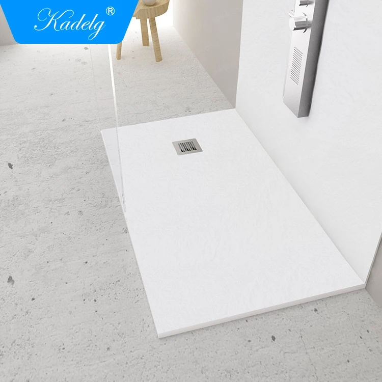 Custom Stone Resin Solid Surface Shower Tray Black Shower Base Piatto Doccia