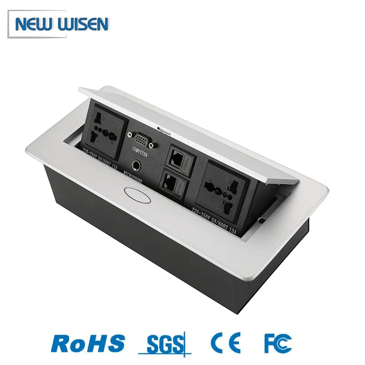 Furniture Power Distribution Units Desktop Flip Phone Socket Box Tabletop Socket Standard Grounding