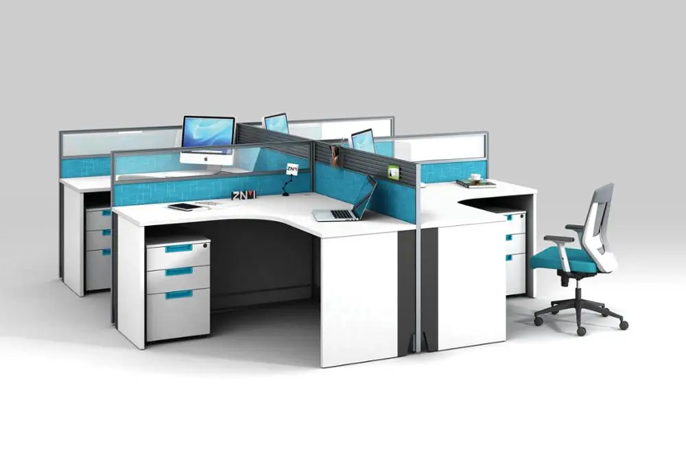 Manager cubicle workstation 4 people office partition material workstation