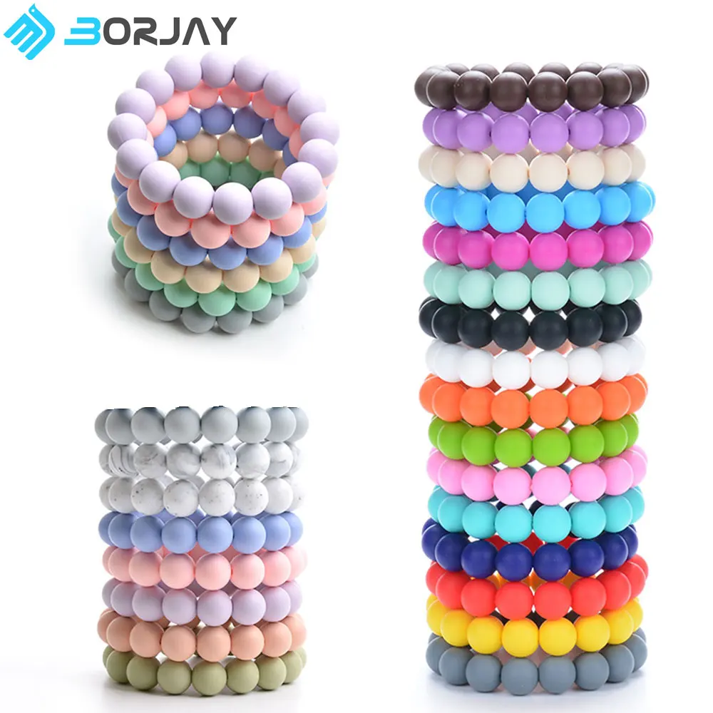 2023 New Custom Silicone Beads Bracelet Wristlet Keychain for Car Keys Gift for Mom