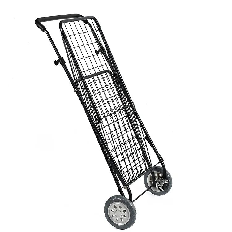 Folding Shopping trolley cart with Swivel Wheels / Grocery Cart with High Adjustable Handle
