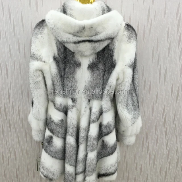 2019 Winter Mink Fur Coat Long Fur Coat For Pocket