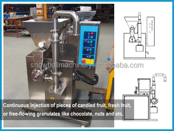 Gelato Ice Cream Fruit Mixer, Fruit Gelato Making Machine,Gelato Fruit & Nuts Feeder for Ice Cream Factory Equipment