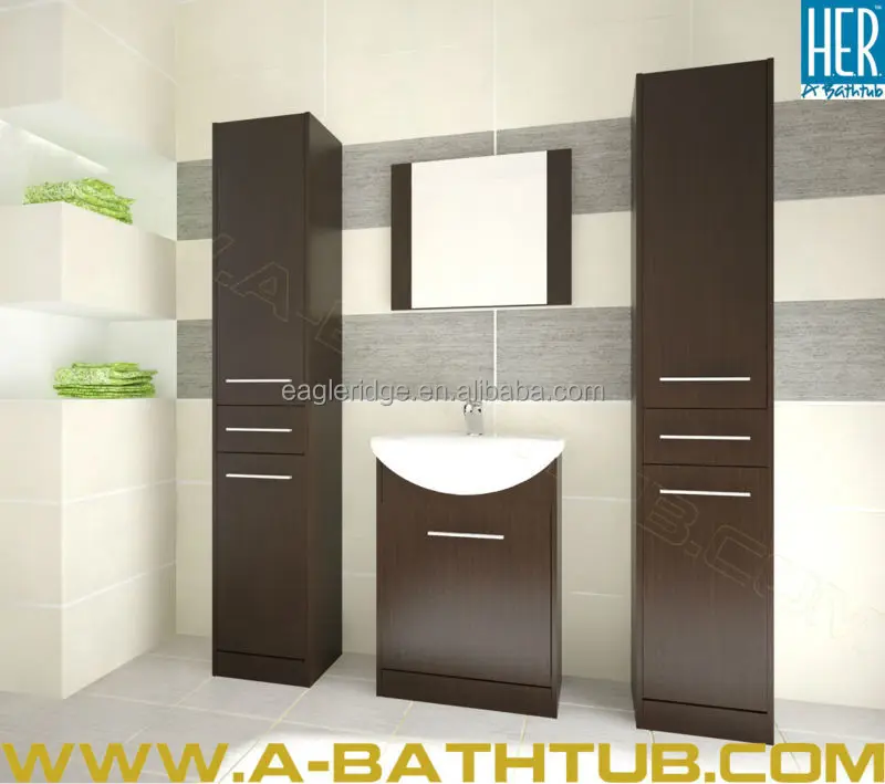 
Floor Standing Bathroom Cabinet With 2 Side Cabinets 