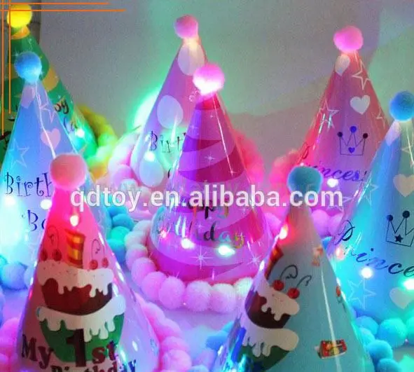 
 Шляпа для дня рождения со светодиодами, мигающая шляпа ручной работы для вечеринки в честь Дня Рождения  