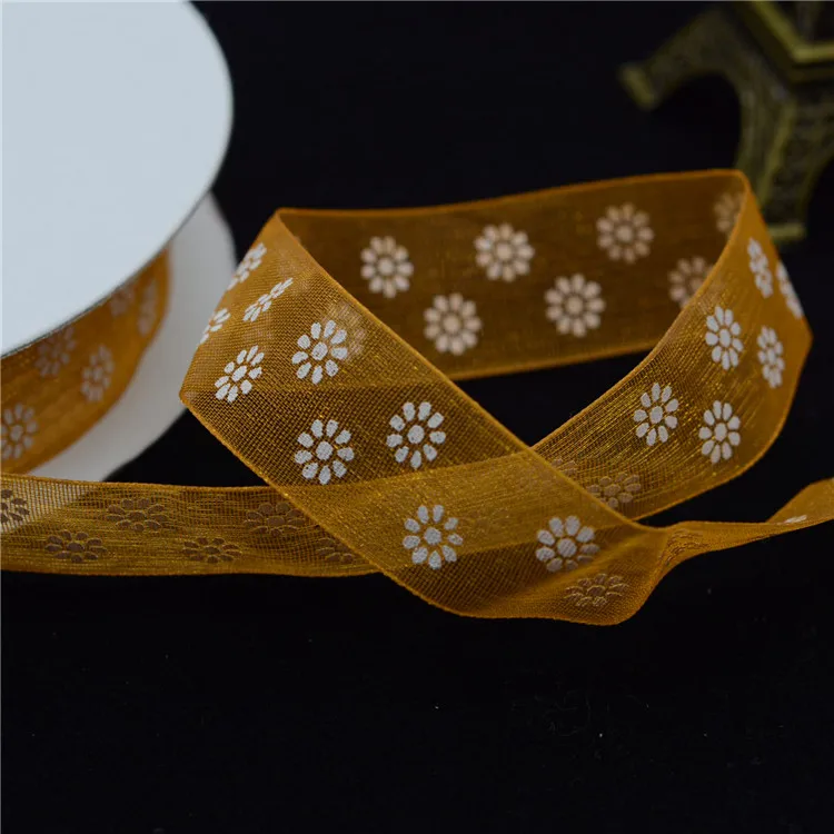 
Ribbon Supplier Printed Gift Christmas Organza Ribbon For Decoration Factory 
