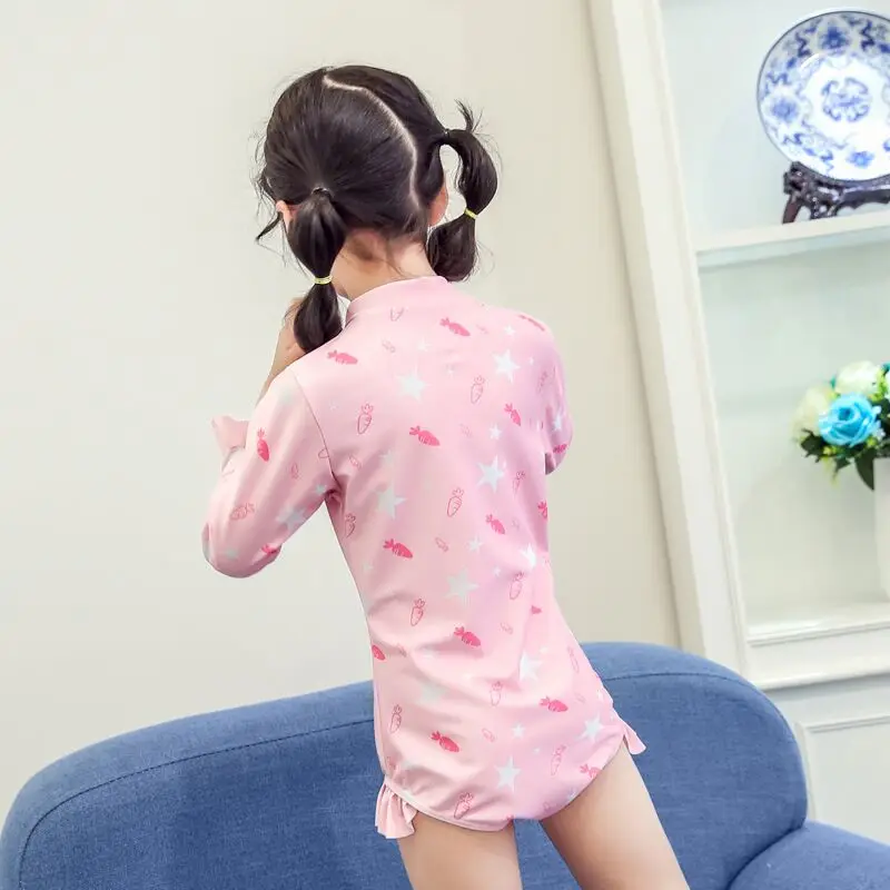 Оптовая продажа От 1 до 7 лет купальный костюм с защитой от УФ лучей с длинным рукавом пляжная одежда