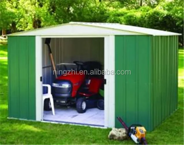 Small Lean to Shed Outdoor Patio Shed Green Prefab Backyard Shed Metal Garden Shed Tools Bike Shed
