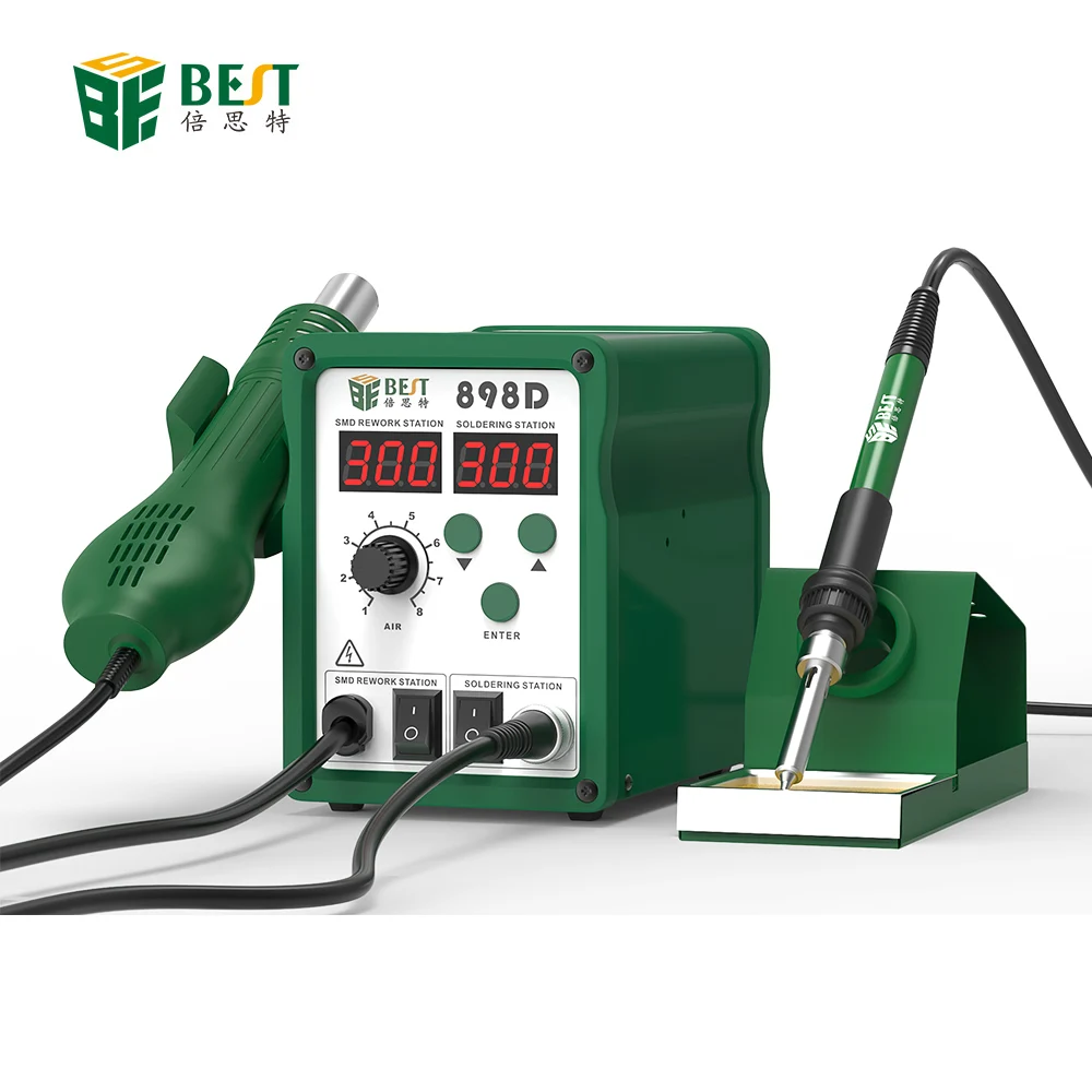 BEST-898D 2 in 1 hot air rework station and cell phone soldering station with repair