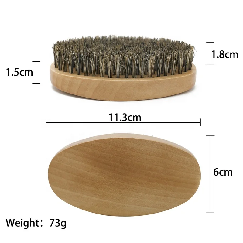 100% Wild Boar Hair Bristle Hair Brush Custom Beard Brush Wholesale Curved Wood Wave Brushes For Men Shaving Grooming