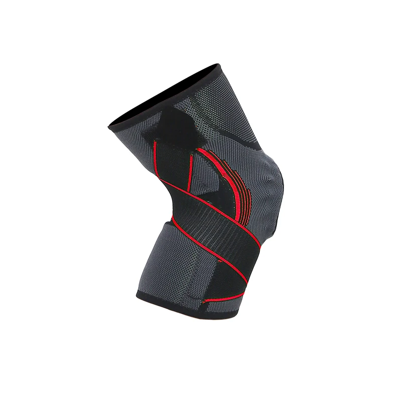 FBA Service Low MOQ Nylon Sports Compression Knee Brace Knee Protector Support Sleeve Pad with Spring Stay and Silicon Pad