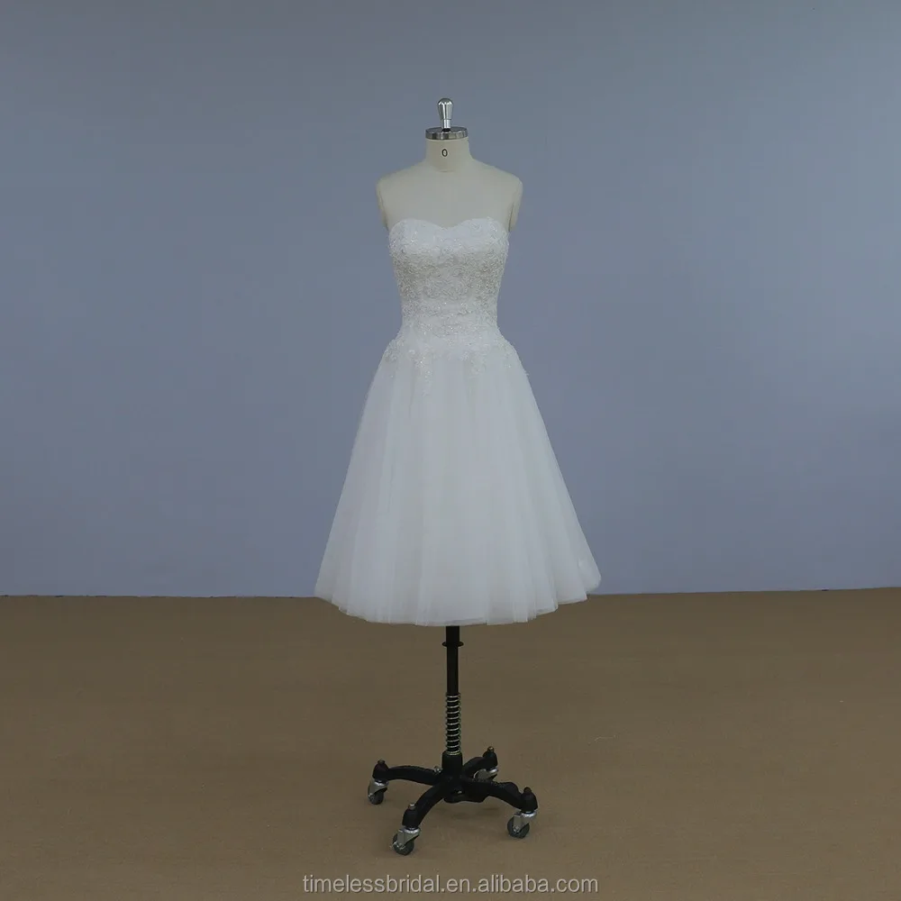 Latest lace wedding dress with detachable skirt