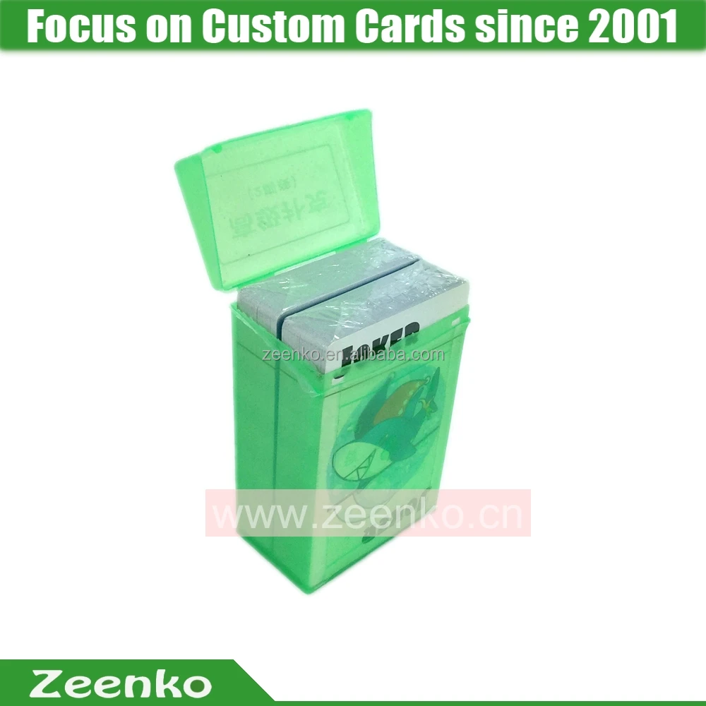 P038 Printed on both sides plastic playing card case playing cards plastic clear plastic box for playing cards