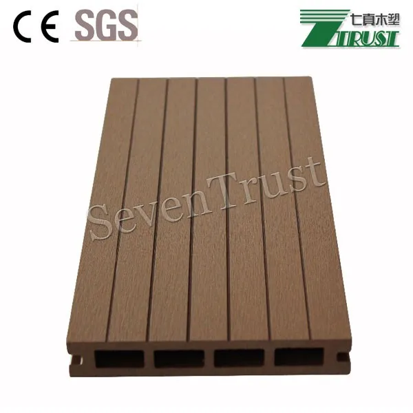outdoor hollow deck wood plastic composite decking flooring for swimming pool