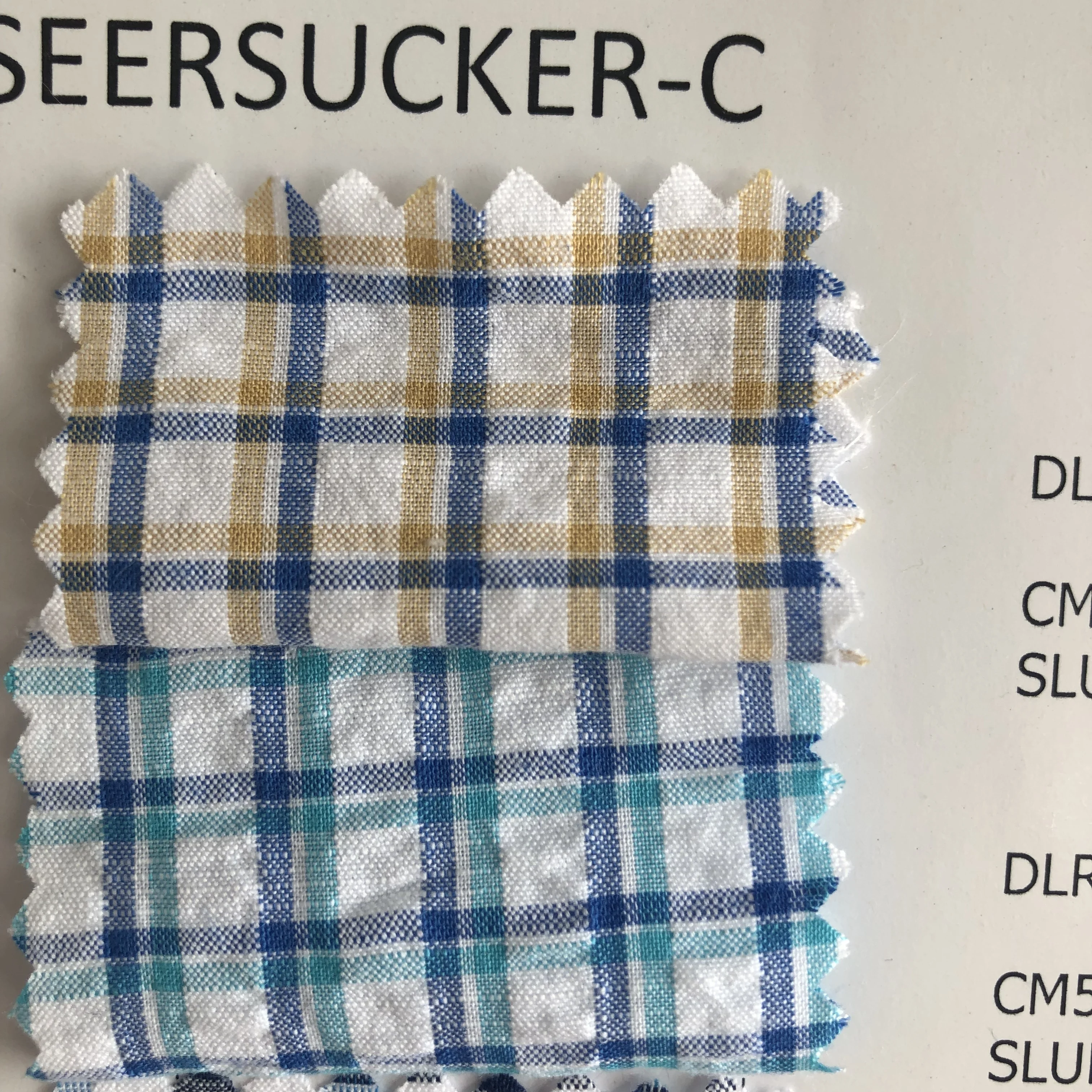 
cheap factory directly support fashion 100% cotton woven plaid check seersucker shirt cloth fabric 
